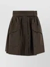 Max Mara High-waisted Pleated Skirt Pockets In Black