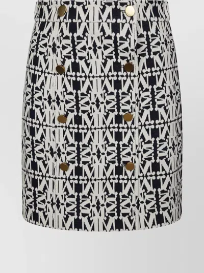 MAX MARA HIGH-WAISTED TEXTURED SKIRT BUTTONS