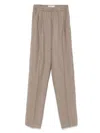 Max Mara Drawstring Waist Casual Pants In Brown