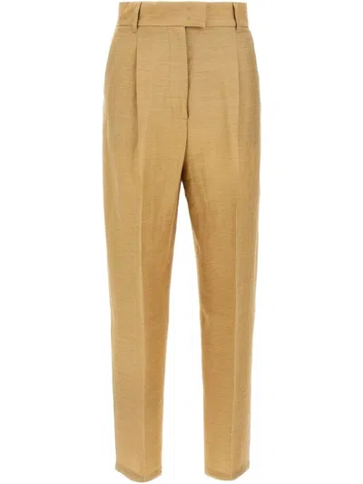 Max Mara High-waisted Trousers In Cream