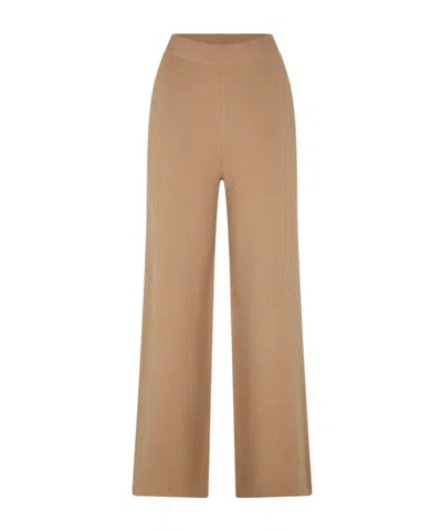 Max Mara High Waisted Wide Leg Casual Pants In Neutral