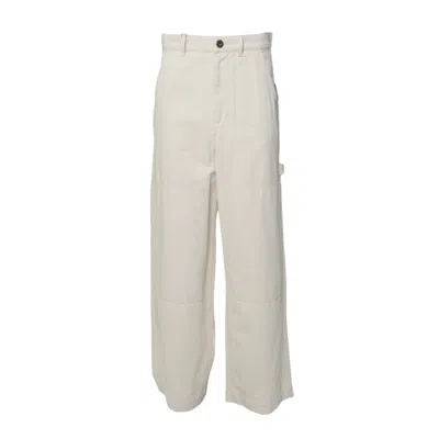 Max Mara High-waisted Wide-leg Cotton Pants In Gray