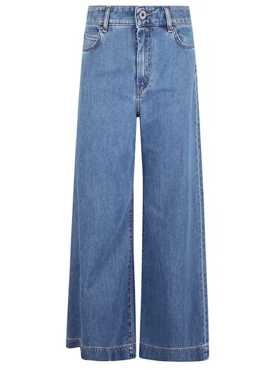 Max Mara High-waisted Wide-leg Denim Jeans With Five-pocket Design In Blue