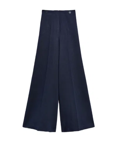 Max Mara High-waisted Wide Leg Pants In Black