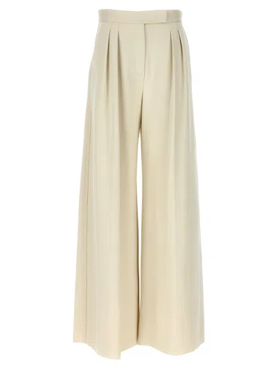 Max Mara High Waist Wide Leg Trousers In White
