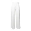 Max Mara High-waisted Wide-leg Pants With Drawstring Waist In Soft Virgin Wool In White