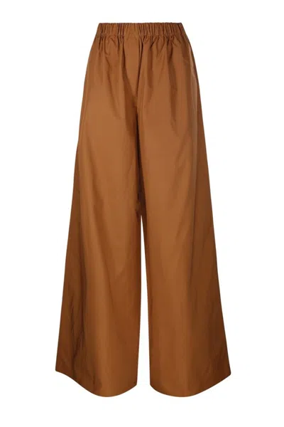 Max Mara High Waisted Wide Leg Trousers In Brown