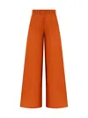 Max Mara High Waisted Wide Leg Trousers In Marrone