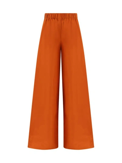 Max Mara High Waisted Wide Leg Trousers In Orange