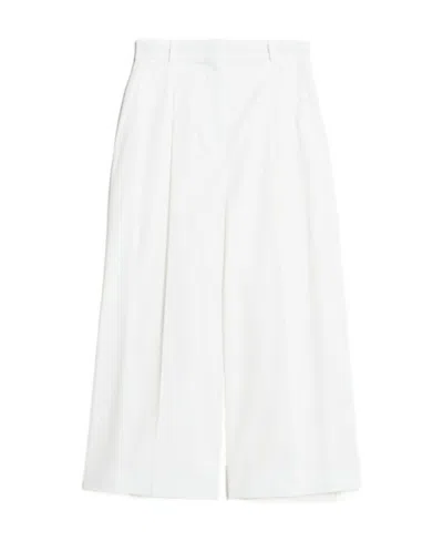 Max Mara High-waisted Wide-legged Trousers In White