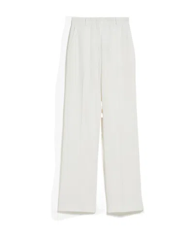 Max Mara High-waisted Wool Casual Pants In White
