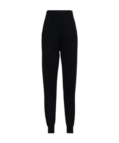 Max Mara High-waisted Wool-knit Joggers In Black