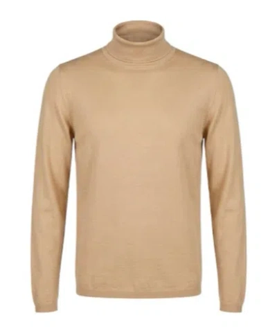 Max Mara High-neck Knitted Sweater In Beige
