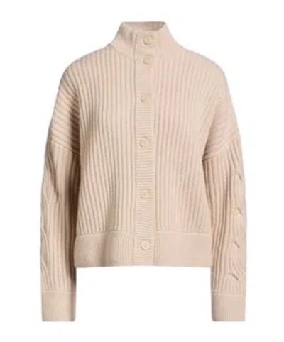 Max Mara High-neck Ribbed Knit Cardigan In Brown