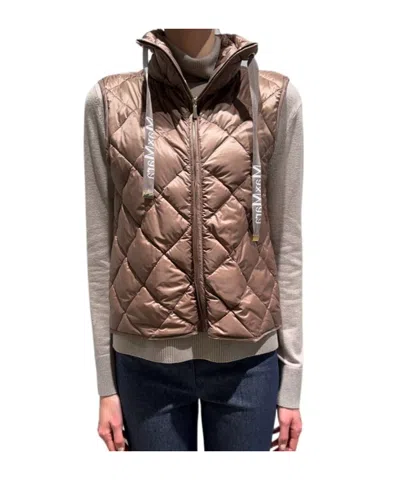 Max Mara High-necked Sleeveless Cotton Coat In Multi