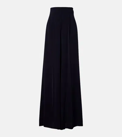Max Mara High-rise Cady Wide-leg Pants In Black