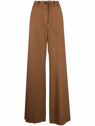 Max Mara High-rise Flared Trousers In Brown