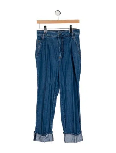 Pre-owned Max Mara High-rise Straight Leg Jeans In Blue
