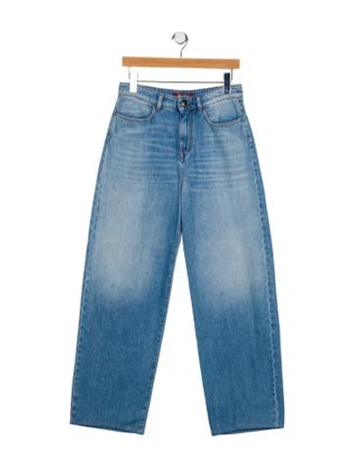 Pre-owned Max Mara High-rise Wide Leg Jeans In Blue