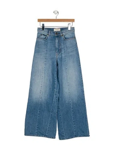 Pre-owned Max Mara High-rise Wide Leg Jeans In Blue