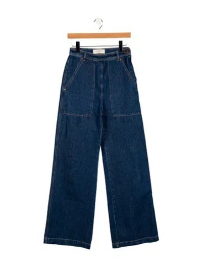 Pre-owned Max Mara High-rise Wide Leg Jeans In Blue