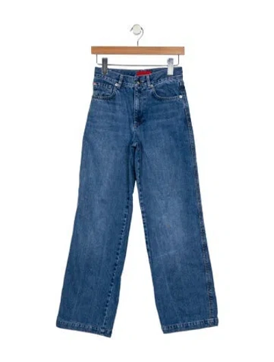 Pre-owned Max Mara High-rise Wide Leg Jeans In Blue