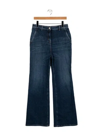 Pre-owned Max Mara High-rise Wide Leg Jeans In Blue