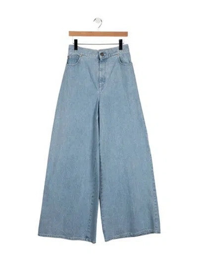 Pre-owned Max Mara High-rise Wide Leg Jeans In Blue