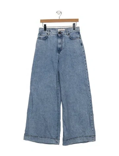 Pre-owned Max Mara High-rise Wide Leg Jeans In Blue