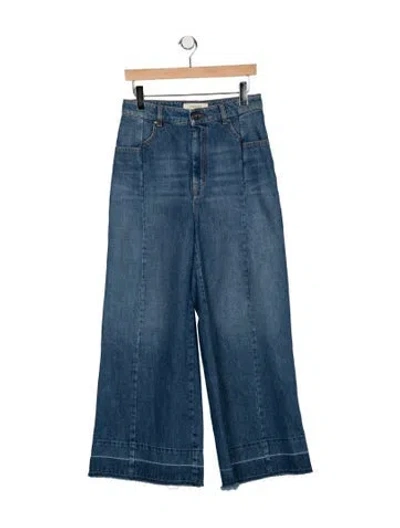 Pre-owned Max Mara High-rise Wide Leg Jeans In Blue