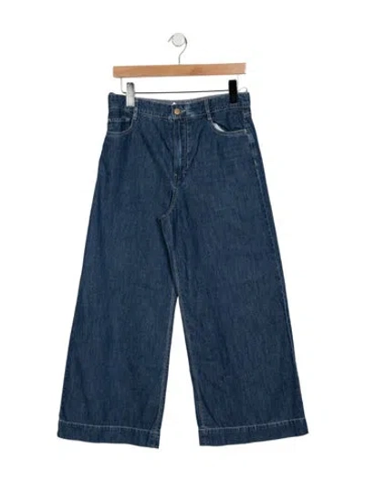 Pre-owned Max Mara High-rise Wide Leg Jeans In Blue