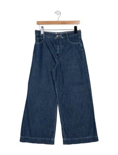 Pre-owned Max Mara High-rise Wide Leg Jeans In Blue