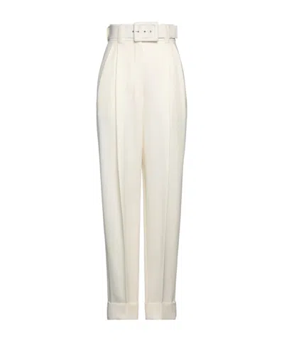 Max Mara High-waist Wool Suit Trouserss In White