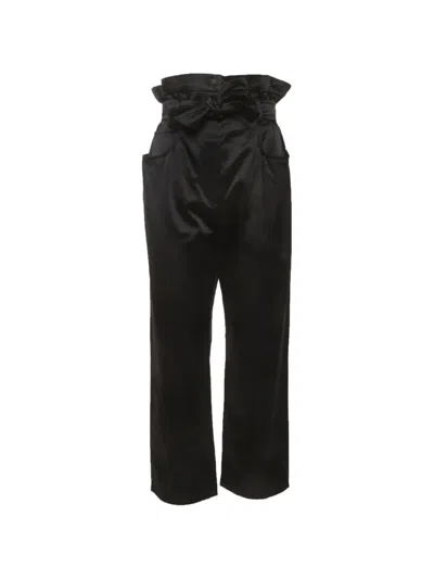 Pre-owned Max Mara High-waisted Belted Trousers In Black