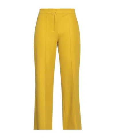 Max Mara High-waisted Bright Yellow Straight-leg Trousers
