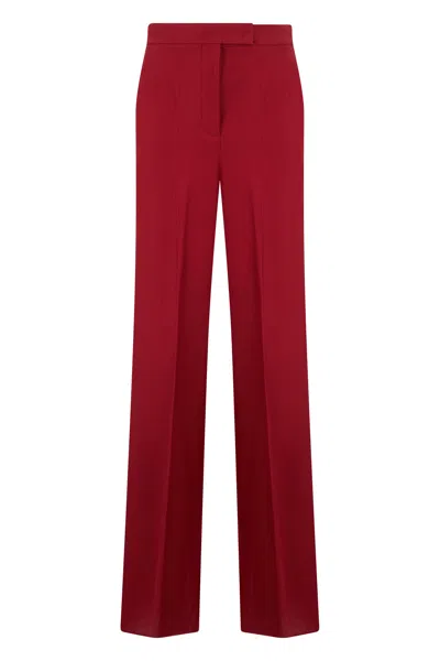 Max Mara High-waisted Cotton Pants In Red