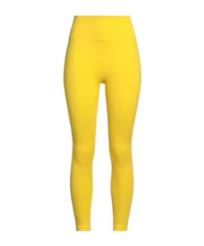 Max Mara High-waisted, Form-fitting Leggings In Yellow