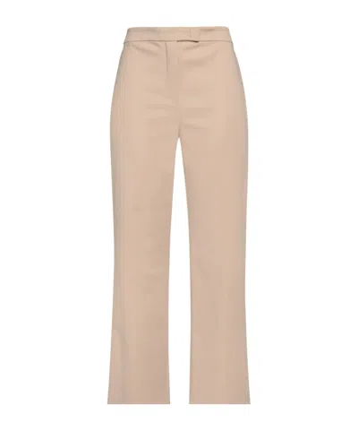 Max Mara High-waisted Light Beige Bootcut Trousers In Nude