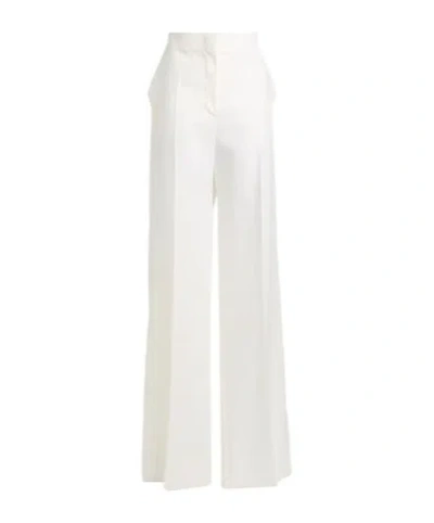 Max Mara High-waisted Loose Linen Trousers In White