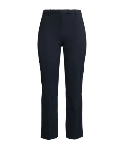 Max Mara High-waisted Navy Blue Straight-leg Trousers In Black
