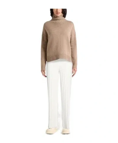 Max Mara High-waisted Ribbed Knit Straight-leg Trousers In White