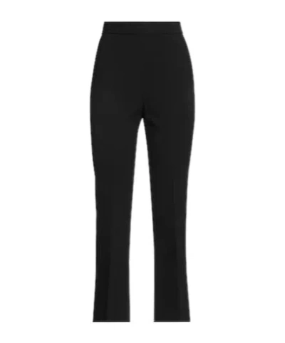 Max Mara High-waisted Slightly Flared Trousers In Black