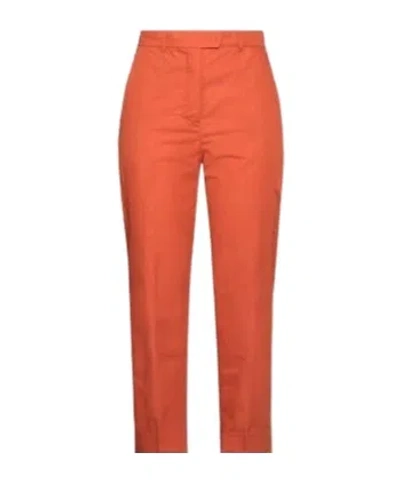 Max Mara High-waisted Straight-leg Cropped Casual Trousers In Red