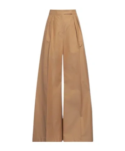 Max Mara High-waisted Straight-leg Pants In Brown