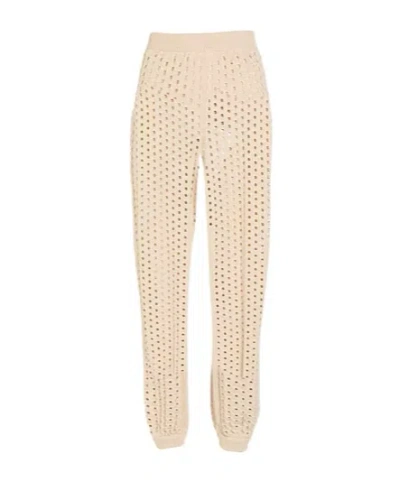 Max Mara High-waisted Stretch Knit Trousers In Nude