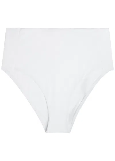 Max Mara High-waisted Stretch-polyamide Bikini Briefs In White
