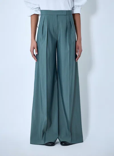 Max Mara High-waisted Wide-leg Trousers In Green