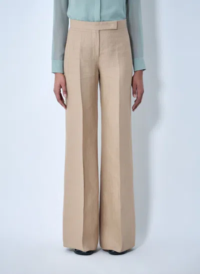 Max Mara High-waisted Wide-leg Trousers In Brown
