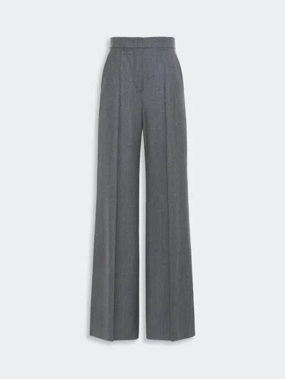 Max Mara High-waisted Wool Trousers In Gris Moyen
