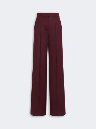 Max Mara High-waisted Wool Trousers In Lie De Vin